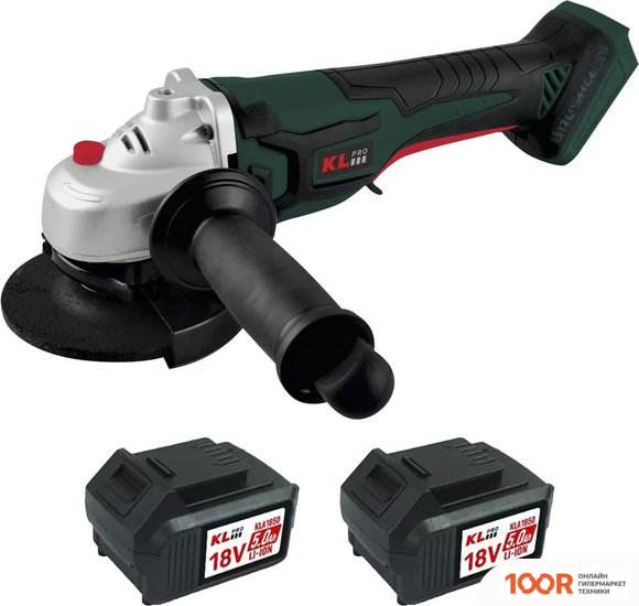 Угловая шлифмашина KLPRO KLAT18B-50 (С 2-МЯ АКБ, СУМКА) (395305)