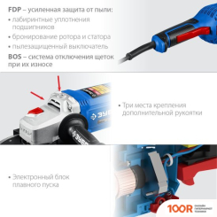 Угловая шлифмашина Зубр ПРОФЕССИОНАЛ УШМ-П230-2000 П (294043)