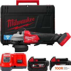 Угловая шлифмашина Milwaukee M18 FUEL ONE-KEY M18FSAGSVO125X-502X 4933493553 (С 2-МЯ АКБ 5 АЧ, КЕЙС) (293669)