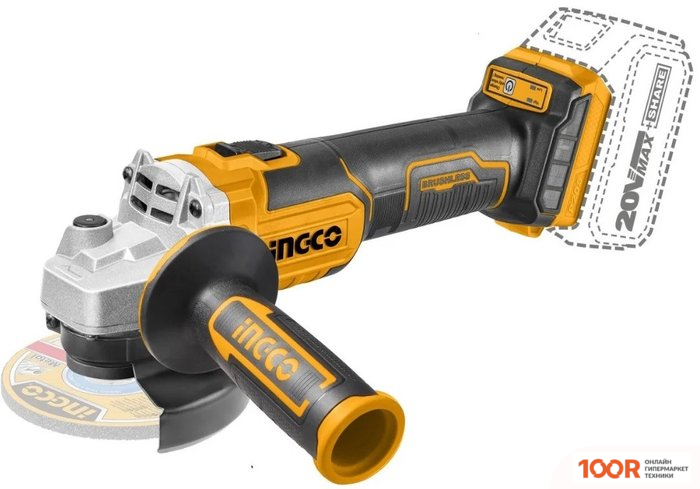 Угловая шлифмашина Ingco CAGLI2011587 (С 1-ИМ АКБ, КЕЙС) (293396)