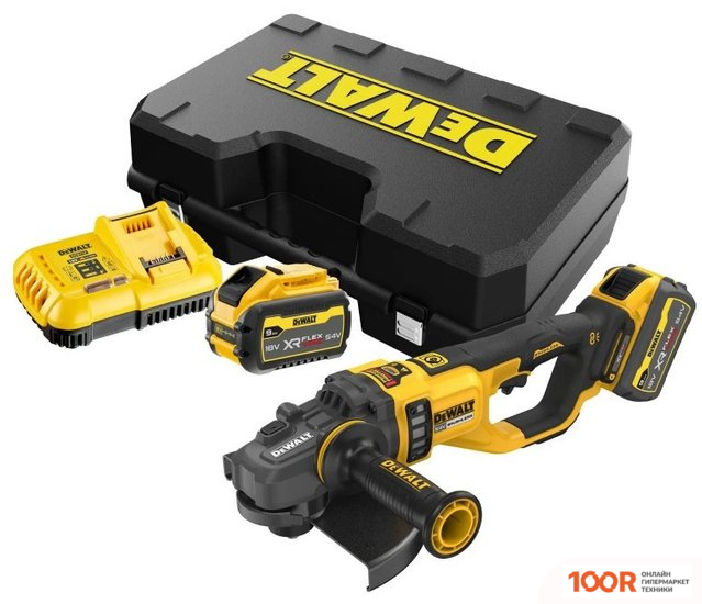 Угловая шлифмашина DeWalt DCG460X2 (С 2-МЯ АКБ, КЕЙС) (293174)