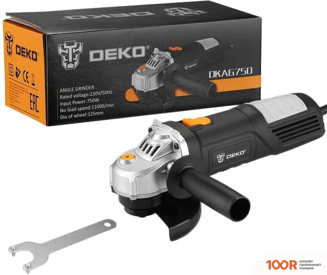 Угловая шлифмашина Deko DKAG750 (БЕЗ КЕЙСА) (293110)