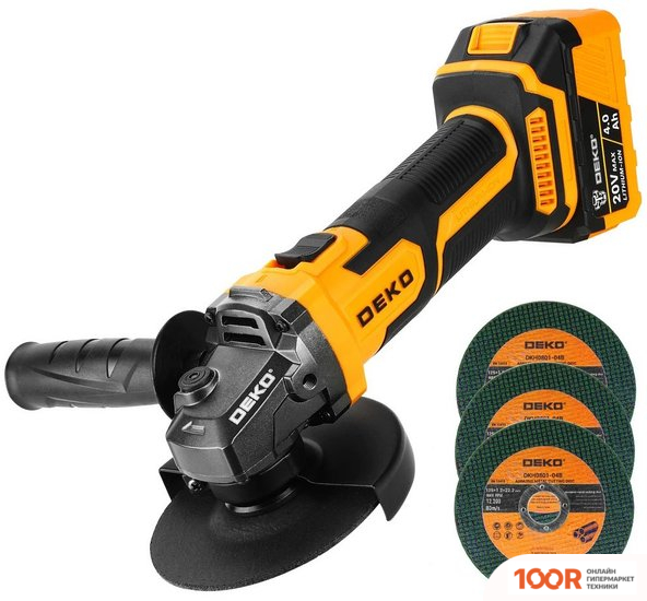 Угловая шлифмашина Deko DKAG20Q1YS5 (С 1-ИМ АКБ) (293102)