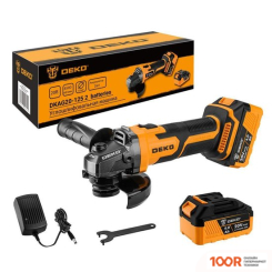 Угловая шлифмашина Deko DKAG20-125 (С 2-МЯ АКБ) (293099)