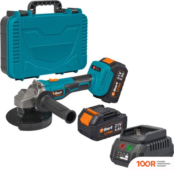 Угловая шлифмашина Bort BWS-21LI (С 2-МЯ АКБ, КЕЙС) (292883)