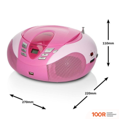 Музыкальный центр Lenco SCD-37 USB (РОЗОВЫЙ) (173924)