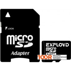 Карта памяти Exployd microSDHC (Class 10) 32GB + адаптер [EX032GCSDHC10]