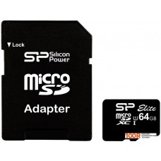Карта памяти Silicon-Power microSDXC Elite UHS-1 (Class 10) 64 GB (SP064GBSTXBU1V10-SP)