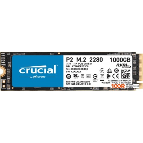 SSD накопитель Crucial P2 1TB CT1000P2SSD8