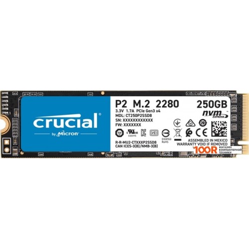 SSD накопитель Crucial P2 250GB CT250P2SSD8