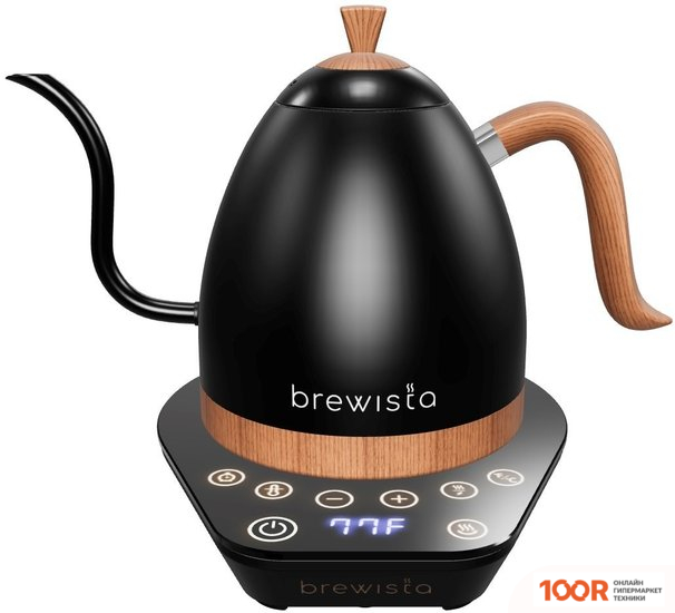 Brewista ARTISAN GOOSENECK 1Л (ЧЕРНЫЙ/ДЕРЕВО) (409023)