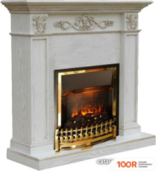 Smolcom VERONA STD-ASP С DIMPLEX ATHERTON (БЕЛЫЙ ДУБ, ПАТИНА ЗОЛОТО) (408460)