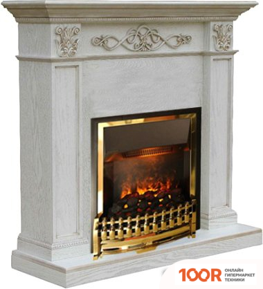 Smolcom VERONA STD-ASP С DIMPLEX ATHERTON (БЕЛЫЙ ДУБ, ПАТИНА ЗОЛОТО) (408460)