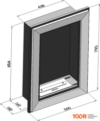 SimpleFire FRAME 550 (ЧЕРНЫЙ, СО СТЕКЛОМ) (407804)