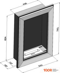 SimpleFire FRAME 550 (НЕРЖАВЕЮЩАЯ СТАЛЬ, СО СТЕКЛОМ) (407802)