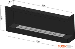 SimpleFire CORNER 1200 R (СО СТЕКЛОМ) (407774)
