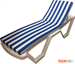 Шезлонг Эльфпласт 180Х55Х6 СМ (БЕЛЫЙ/СИНИЙ) (406119)