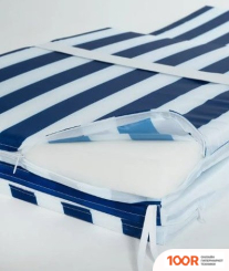 Шезлонг Эльфпласт 180Х55Х6 СМ (БЕЛЫЙ/СИНИЙ) (406119)