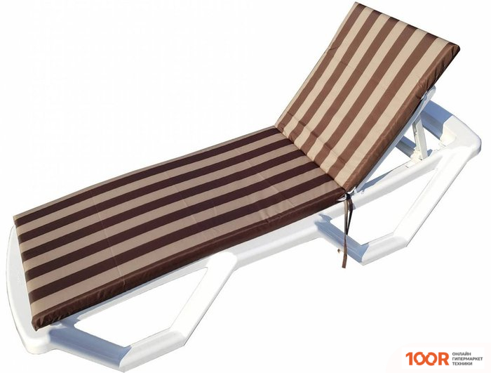 Шезлонг Эльфпласт 180Х55Х6 СМ (БЕЛЫЙ/КОРИЧНЕВЫЙ) (406118)