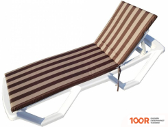 Шезлонг Эльфпласт 180Х55Х6 СМ (БЕЛЫЙ/КОРИЧНЕВЫЙ) (406118)
