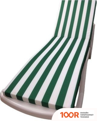 Шезлонг Эльфпласт 180Х55Х6 СМ (БЕЛЫЙ/ЗЕЛЕНЫЙ) (406117)