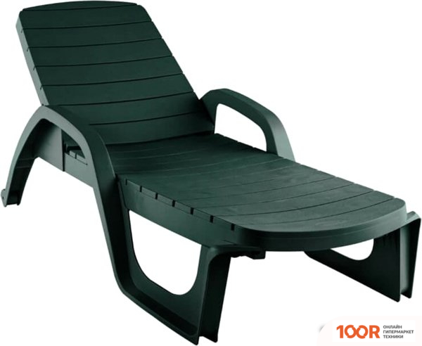 Шезлонг Элластик-Пласт ПРОВАНС 190X70X32 (ТЕМНО-ЗЕЛЕНЫЙ) (406115)