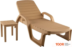 Шезлонг Элластик-Пласт ПРОВАНС 190X70X32 (БЕЖЕВЫЙ) (406113)