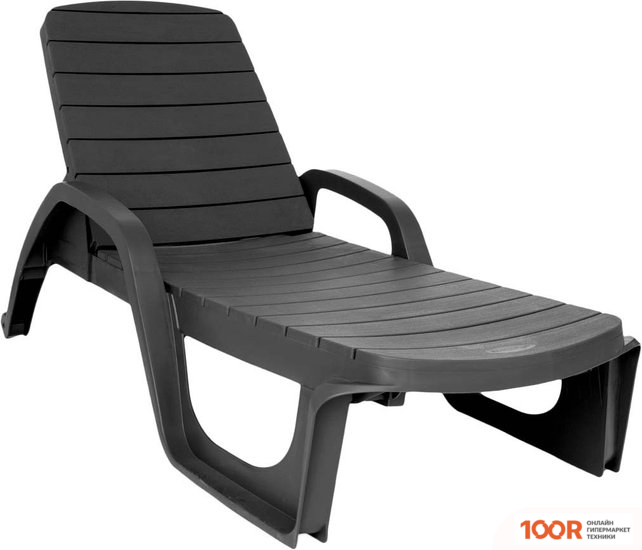 Шезлонг Элластик-Пласт ПРОВАНС 190X70X32 (АНТРАЦИТ) (406112)