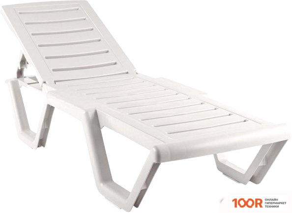 Шезлонг Элластик-Пласт АТЛАНТ 186X63X32 (БЕЛЫЙ) (406107)