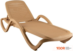 Шезлонг Элластик-Пласт CAPRI ПЛЕТЕНЫЙ 195X73X41 (БЕЖЕВЫЙ) (406103)