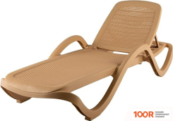 Шезлонг Элластик-Пласт CAPRI ПЛЕТЕНЫЙ 195X73X41 (БЕЖЕВЫЙ) (406103)