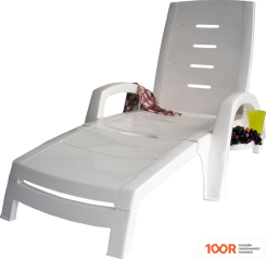 Шезлонг Стандарт пластик 150-0008-01 (БЕЛЫЙ) (406092)