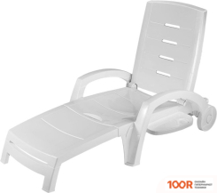 Шезлонг Стандарт пластик 150-0008-01 (БЕЛЫЙ) (406092)