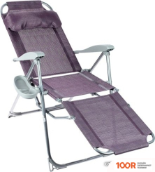 Шезлонг Nika КШ3/1 С ПОЛКОЙ (БАКЛАЖАНОВЫЙ) (406056)