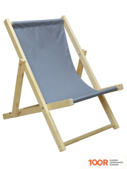 Шезлонг ComfortProm СКЛАДНОЙ, ШЛИФОВАННЫЙ, С РЕГУЛИРУЕМОЙ СПИНКОЙ (СЕРЫЙ) (405968)