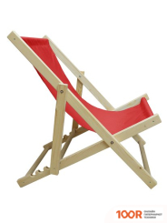Шезлонг ComfortProm СКЛАДНОЙ, ШЛИФОВАННЫЙ, С РЕГУЛИРУЕМОЙ СПИНКОЙ (КРАСНЫЙ) (405967)