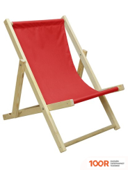 Шезлонг ComfortProm СКЛАДНОЙ, ШЛИФОВАННЫЙ, С РЕГУЛИРУЕМОЙ СПИНКОЙ (КРАСНЫЙ) (405967)