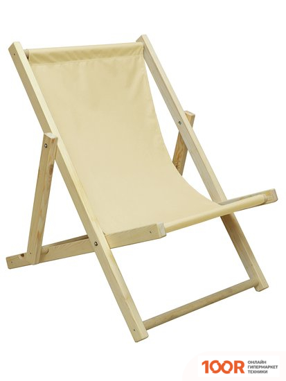 Шезлонг ComfortProm СКЛАДНОЙ, ШЛИФОВАННЫЙ, С РЕГУЛИРУЕМОЙ СПИНКОЙ (БЕЖЕВЫЙ) (405965)