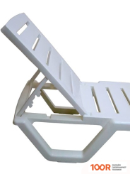 Шезлонг ComfortProm БЕЛЫЙ С РЕГУЛИРУЕМОЙ СПИНКОЙ, ПЛАСТИКОВЫЙ (405964)