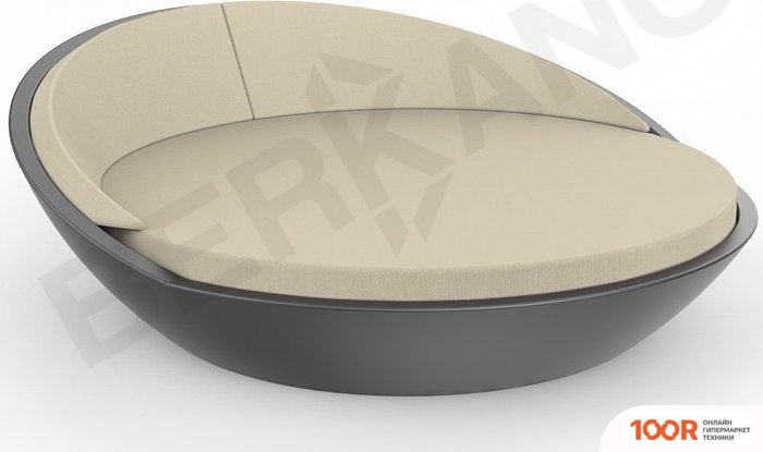 Шезлонг Berkano RIVIERA (ЧЕРНЫЙ/БЕЖЕВЫЙ) (405905)