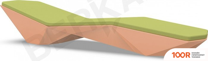 Шезлонг Berkano QUARO С ПОДУШКАМИ (ТЕРРАКОТОВЫЙ/ЗЕЛЕНЫЙ) (405817)