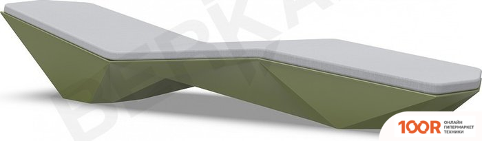 Шезлонг Berkano QUARO С ПОДУШКАМИ (ТЕМНО-ЗЕЛЕНЫЙ/СЕРЫЙ) (405814)