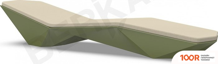 Шезлонг Berkano QUARO С ПОДУШКАМИ (ТЕМНО-ЗЕЛЕНЫЙ/БЕЖЕВЫЙ) (405810)