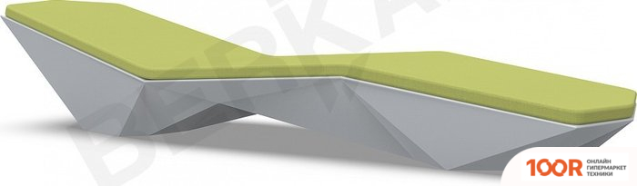 Шезлонг Berkano QUARO С ПОДУШКАМИ (СЕРЫЙ/ЗЕЛЕНЫЙ) (405797)