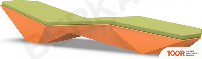 Шезлонг Berkano QUARO С ПОДУШКАМИ (ОРАНЖЕВЫЙ/ЗЕЛЕНЫЙ) (405792)