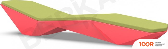 Шезлонг Berkano QUARO С ПОДУШКАМИ (КРАСНЫЙ/ЗЕЛЕНЫЙ) (405787)