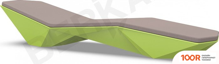 Шезлонг Berkano QUARO С ПОДУШКАМИ (ЗЕЛЕНЫЙ/КОФЕЙНЫЙ) (405777)