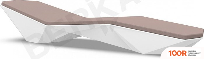 Шезлонг Berkano QUARO С ПОДУШКАМИ (БЕЛЫЙ/КОФЕЙНЫЙ) (405762)
