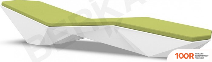 Шезлонг Berkano QUARO С ПОДУШКАМИ (БЕЛЫЙ/ЗЕЛЕНЫЙ) (405761)