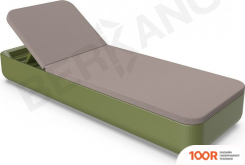 Шезлонг Berkano GRACE (ТЕМНО-ЗЕЛЕНЫЙ/КОФЕЙНЫЙ) (405622)